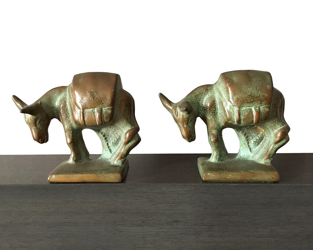 Hubley Antique Burro Bookends