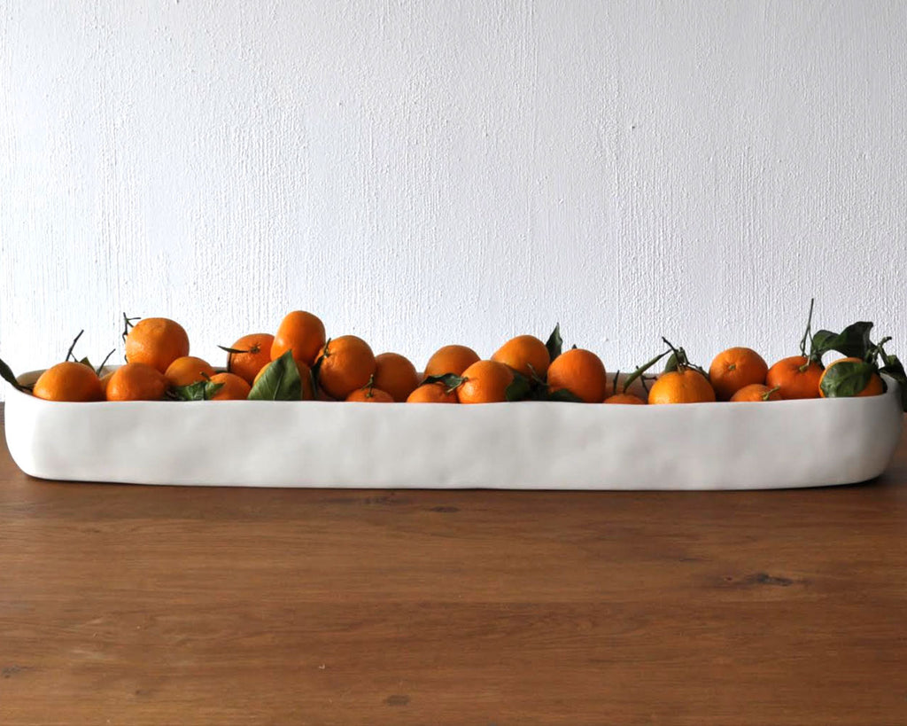 Long White Resin Trough