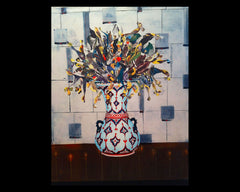 Geometric Vase Oil and Collage
