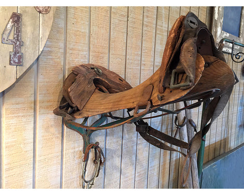 Vintage Wooden Saddle