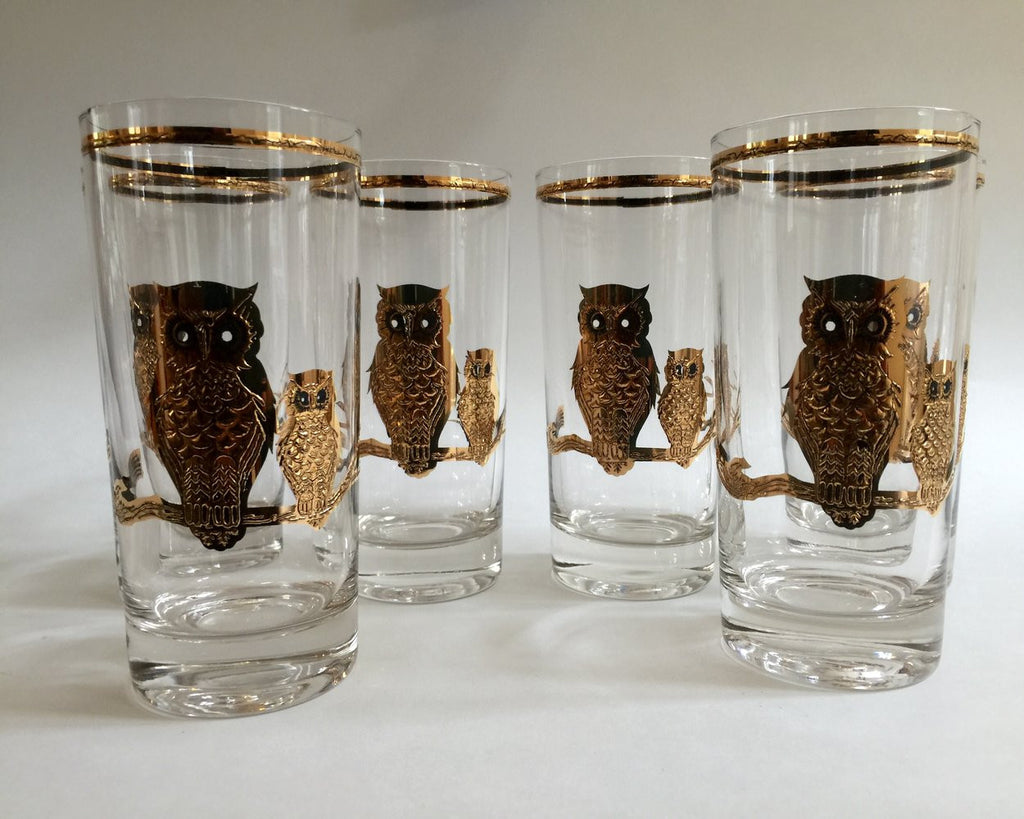 Culver Mid-Century Owl Glasses