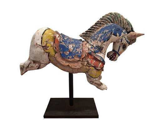 Antique Carved and Painted Carousel Horse